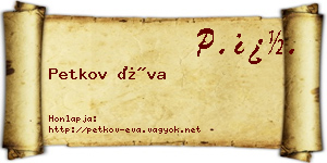 Petkov Éva névjegykártya