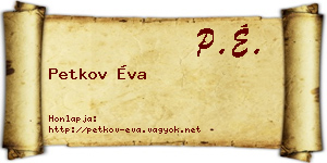 Petkov Éva névjegykártya